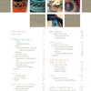 The table of contents for Creative Embellishments for Gourd Art (Schiffer Publishing, Ltd.) features small photos of vibrant woven, beaded jewelry, and gourd art, plus sections on embroidery, patterns, galleries, tutorials, and artist features with page numbers.