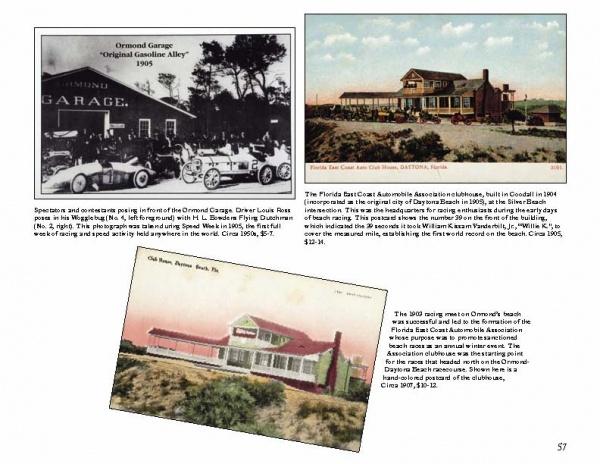 A collage from "Greetings from Ormond Beach, Florida" by Schiffer Publishing, Ltd. showcases Ormond Garage and early 1900s Daytona Beach buildings, capturing local history and the charm of vintage Florida postcards.