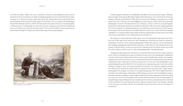 A spread from "Women in the Dark" by Schiffer Publishing, Ltd. shows text and a sepia 19th-century photo of a man at a table and a woman kneeling beside him with a caption on the left page; the right page contains only text.