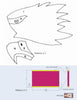 A black and white eagle head outline with pattern piece numbers appears above a diagram showing labeled yellow and purple sections, dimensions, and a small eagle icon for Schiffer Publishing, Ltd.'s "American Bald Eagles in Intarsia.