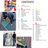 Explore the vibrant contents page of "Tape Art" by Schiffer Publishing, Ltd., featuring colorful tape designs, artists creating large wall art, and lively illustrations alongside a categorized list of sections and page numbers.