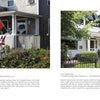 Four houses with porches adorned in patriotic banners and flags, nestled among flowers and greenery, capture the charm of Martha's Vineyard—ideal for Schiffer Publishing, Ltd.’s "101 Things to Do in Martha's Vineyard.