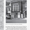 A black-and-white photo on Schiffer Publishing’s "Haunted Alexandria & Northern Virginia" shows a historic brick building at 819 Prince Street—allegedly haunted. A car and streetlamp are out front, with pirate-themed text overlaying the image.