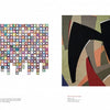 Two abstract artworks: the left features a grid of colorful circles with jagged edges, while the right has overlapping earthy curves—both evoke innovative quilt techniques found in "Art Quilts International" by Schiffer Publishing, Ltd.