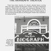 Black-and-white photo of the Biograph Theater’s entrance and marquee. The text, from "Ghosts of Northern Illinois" by Schiffer Publishing, Ltd., discusses local hauntings and the spirit of gangster John Dillinger at this historic site.