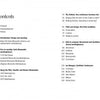 A two-page spread from "Plain Meetinghouses" by Schiffer Publishing, Ltd. lists section numbers, chapter titles, and page numbers in columns, with copyright info atop the left page and references to Old Order Mennonites in Lancaster County.