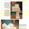 A person traces wrestler patterns onto wood to carve, with close-ups of the block and hands. English and Spanish instructions from "Carving Mexican Wrestlers" by Schiffer Publishing, Ltd. are visible.