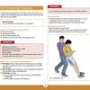 A page from "First Aid Afloat" by Schiffer Publishing, Ltd. shows two people demonstrating the rescue grip technique onboard, with guidance on life-threatening emergencies, monitoring vital signs, and when to contact emergency services.