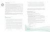 A two-page book spread from *The Psychic Workbook* by Schiffer Publishing, Ltd. features organized text and headings like “Answers to Your Question,” “Nature Awareness,” and “Breathe” on clean, white pages with light green accents, exploring psychic development.