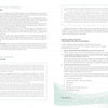 A two-page book spread from *The Psychic Workbook* by Schiffer Publishing, Ltd. features organized text and headings like “Answers to Your Question,” “Nature Awareness,” and “Breathe” on clean, white pages with light green accents, exploring psychic development.