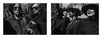 Two black-and-white photographs featured in "Briefly Seen" by Schiffer Publishing, Ltd. depict groups of women in dark clothing and accessories, their serious expressions reflecting classic New York City street photography.