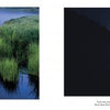 Left: Green marsh grass along the Deschutes River in soft blue light. Right: Silhouetted figure on rocks during a total solar eclipse under a dark sky. From Central Oregon by Schiffer Publishing, Ltd.