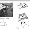 A hand grips a cockpit control in "ASD Tugs: Thrust and Azimuth" by Schiffer Publishing, Ltd.; diagrams link mental focus (finger on forehead) to action (hand on lever), guiding pilots through visualization techniques.