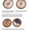 A page from Compass Chronicles by Schiffer Publishing, Ltd. displays four uniquely designed antique pocket compasses with detailed descriptions, highlighting their historical significance and intricate craftsmanship.