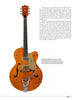 The Gretsch 6120 by Schiffer Publishing, Ltd. is shown upright against a white background with descriptive text beside this collectible electric guitar featuring gold hardware, f-holes, dual pickups, Bigsby tremolo, and pickguard.