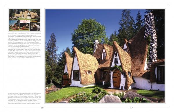 Storybook Style by Schiffer Publishing, Ltd. showcases whimsical cottage designs featuring wavy thatched roofs, round wooden doors and windows, and charming architecture reminiscent of fairy-tale Hansel and Gretel houses.