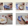 A step-by-step photo guide in Schiffer Publishing, Ltd.'s "Creating Wall Pockets" shows hands painting a patriotic bald eagle mask—ideal inspiration for your next gourd craft book project.
