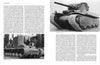 A black-and-white magazine spread from Schiffer Publishing, Ltd.'s "Kampfpanzer Maus" features two pages of text on military vehicle history, plus photos of an M3 Lee tank and a KV-2 tank in front of a building.