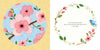 The left page of "A Colorful Tail" by Schiffer Publishing, Ltd. shows pink flowers and a yellow butterfly under a blue sky, while the right page features a cheerful floral wreath, blue bird, and spring blossom text in a children’s book style.