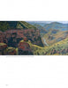 Painted Landscapes by Schiffer Publishing, Ltd. captures scenic canyon vistas with rocky cliffs, green hills, and a winding river beneath a clear sky, reflecting the natural beauty and rugged terrain of American landscapes.