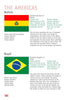 Flags of the World by Schiffer Publishing, Ltd. includes a page on The Americas with profiles of Bolivia and Brazil, showing their flags, symbols, basic facts, official languages, and meanings behind their flag designs.