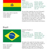 Flags of the World by Schiffer Publishing, Ltd. includes a page on The Americas with profiles of Bolivia and Brazil, showing their flags, symbols, basic facts, official languages, and meanings behind their flag designs.