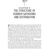 A book page from "Rubber Soldiers" by Schiffer Publishing, Ltd. titled Chapter 2: The Structure of Rubber Gathering and Distribution. It covers Brazil's rubber industry history and WWII rubber tappers. Page 13 noted at the bottom.