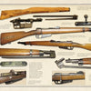 Schiffer Publishing, Ltd.’s ‘Italian Small Arms of the First and Second World Wars’ showcases vintage Italian military rifles, bolts, bayonets, and ID plates, with labeled photos and detailed descriptions on a beige background.