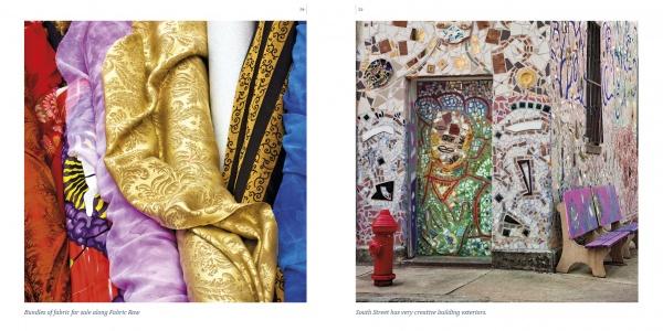A collage of colors and patterns inspired by "Philadelphia" from Schiffer Publishing, Ltd.