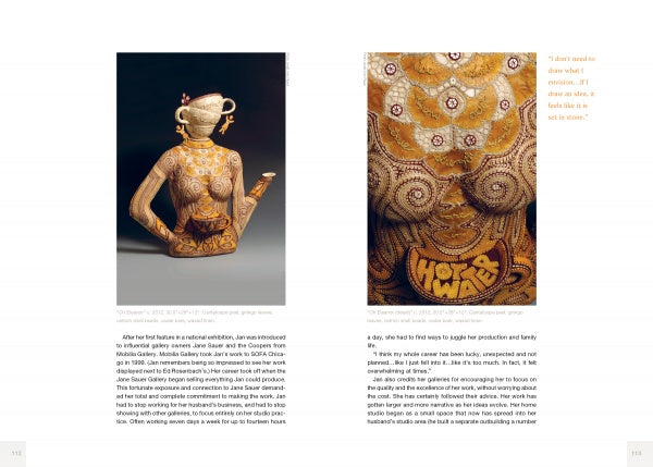 A photo of a person with orange and yellow body paint, a teapot headpiece, and “Hot Water” on their chest is featured alongside printed text in Making Good by Schiffer Publishing, Ltd., celebrating creative journeys.