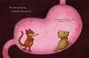 In "Untitled" by Schiffer Publishing, Ltd., a brown weasel and tan capybara stand in a pink stomach looking worried, while text above jokes about silly story endings and hoping for a sequel. A dark red background adds suspense.
