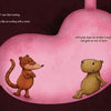 In "Untitled" by Schiffer Publishing, Ltd., a brown weasel and tan capybara stand in a pink stomach looking worried, while text above jokes about silly story endings and hoping for a sequel. A dark red background adds suspense.