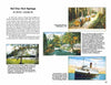 The book "Greetings from the Washington Coast" by Schiffer Publishing, Ltd. features historical photos, a vintage steamship, forested mountains, outdoor dining guests, and text detailing the history and importance of Sol Duc Hot Springs.