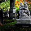Final Thoughts" by Schiffer Publishing, Ltd. captures a weathered stone grave monument of three children in a shaded cemetery, an evocative example of cemetery art photography and 19th-century epitaphs.