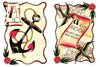 A is for Anchor by Schiffer Publishing, Ltd. features vintage-style alphabet tattoo designs: an anchor with rope, flowers, and scrolls reading “A a” and “a is for anchor always safe and sound,” plus swallows—classic tattoo artistry.