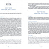 A Tarot book spread by Schiffer Publishing, Ltd. showcases the Six of Cups and Six of Swords, with symbolism, meanings, dream interpretations, and readings presented in stylish black and blue text across two pages.