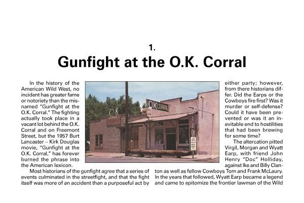 A historic building with an O.K. Corral sign stands in Tombstone, Arizona. Featured in Schiffer Publishing, Ltd.'s "Tombstone," the image highlights the famed Wild West town and its legendary gunfight.