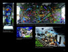 Discover vibrant street art murals in "100 European Graffiti Artists" by Schiffer Publishing, Ltd., showcasing colorful abstract designs, surreal creatures, and detailed graffiti from Germany and Switzerland on urban walls and buildings.