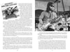 An open magazine displays a black-and-white spread: the left page features text and the album cover for The Atlanta Rhythm Section by Schiffer Publishing, Ltd., while the right shows a bearded man playing guitar on stage.