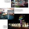 Wildwood's Neon Nights & Motel Memories" by Schiffer Publishing, Ltd. features a collage of vintage Wildwood, NJ motels—Coral Sands, Jolly Roger’s vibrant lobby, and Casa Bahama—illuminated by glowing neon signs and classic Doo Wop architecture at night.