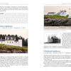 A spread from *Lighthouses and Coastal Attractions of Northern New England* by Schiffer Publishing, Ltd. features photos and descriptions of Tennants Harbor Lighthouse (left) and Whitehead Lighthouse (right), both classic New England lights.