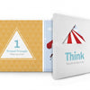 The Think Triangles! interactive book by Schiffer Publishing, Ltd. features a preschool page with a "1 Striped Triangle" flap. Lift it to reveal red and white stripes and the word "Think," inspiring kids' analytical thinking skills.
