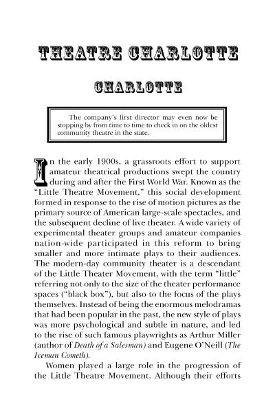 A page titled Haunted Theaters of the Carolinas by Schiffer Publishing, Ltd. notes that haunted theaters and superstitions linger, with stories like a director perhaps still visiting the state’s oldest community theatre, a nod to the Little Theatre Movement.
