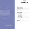 A two-page spread from *Pennsylvania's Preserved Lands* by Schiffer Publishing, Ltd.: The left page has a purple background with a disclaimer about outdoor risks in Pennsylvania; the right lists the table of contents for the nature guide.