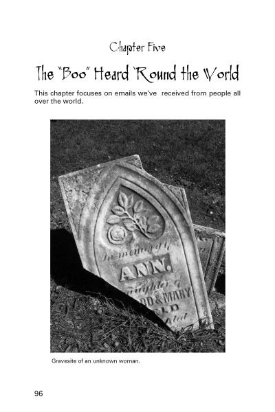 Black and white photo of a broken gravestone engraved with "ANN" and "In memory of." This haunting image evokes the mysteries featured in You've Got Ghosts! from Schiffer Publishing, Ltd.