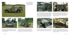 A photo spread from Schiffer Publishing, Ltd. features the M3A1 Scout Car with detailed views of equipment and interiors, plus vintage olive-drab World War II trucks and jeeps—part of the Legends of Warfare series.