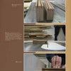 Three photos from "Building a Panel Bedroom Suite" by Schiffer Publishing, Ltd. show grooved wooden rails for a panel bed, a board cut on a table saw with ruler markings, and woodworking tools making a precise cut.
