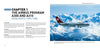 A Swiss International Air Lines Airbus A330 flies over snowy peaks, while the left page of Schiffer Publishing, Ltd.'s "Airbus A300/310" covers Chapter 1: The Airbus Program A300 and A310, with highlights from 1965–1988.