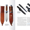 Two pages from "The Puukko" by Schiffer Publishing, Ltd., showcasing images and descriptions of Finnish knives, including the traditional puukko, with detailed photos and info on models, history, and makers like Anssi Ruusuvuori.