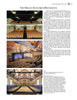 A magazine page displays three photos from "Hoboken" by Schiffer Publishing, Ltd.: restored auditorium seats (top), balcony view (middle), and stage lighting with exposed beams (bottom). Text appears on the right.